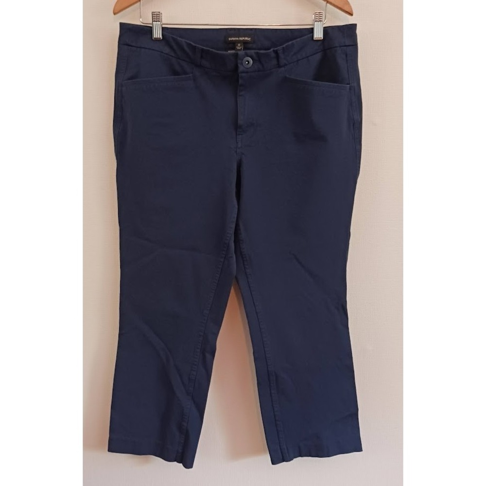 Banana Republic Womens Size 12 Cropped Straight leg Zip front Slash pocket Pants